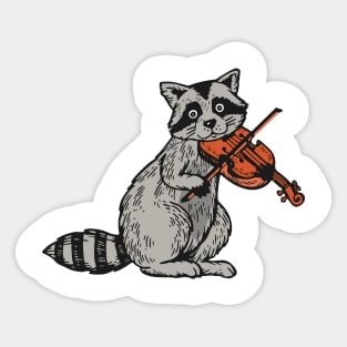 Raccoon playing Violin Sticker